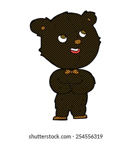 retro comic book style cartoon cute teddy bear