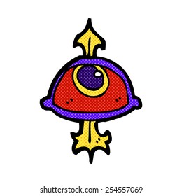 símbolo ocular de dibujos animados estilo libro de historietas retro