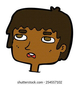 retro comic book style cartoon unhappy face