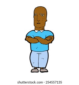 retro comic book style cartoon annoyed bald man