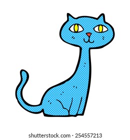 retro comic book style cartoon cat