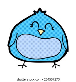 retro comic book style cartoon fat bird