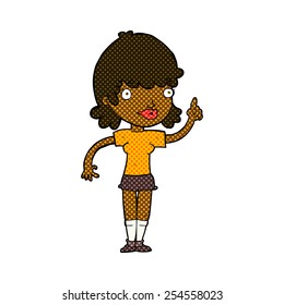 retro comic book style cartoon woman with idea