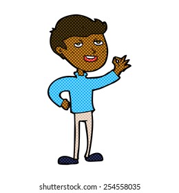 retro comic book style cartoon man making excellent gesture