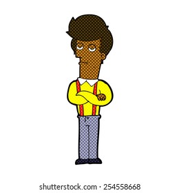 historieta retro estilo caricatura hombre aburrido