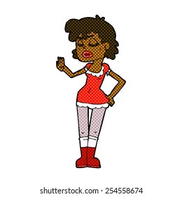 caricatura estilo libro de historietas retro mujer haciendo gesto despectivo