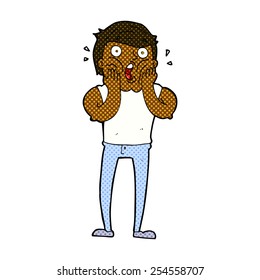 retro comic book style cartoon gasping man