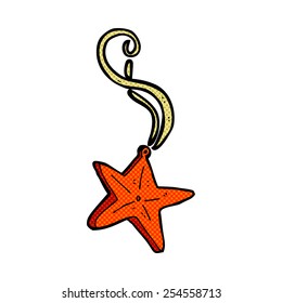 retro comic book style cartoon magic star necklace