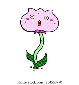 retro comic book style cartoon shocked flower