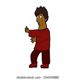 retro comic book style cartoon vampire waving hands