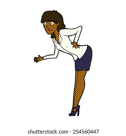 retro comic book style cartoon businesswoman explaining