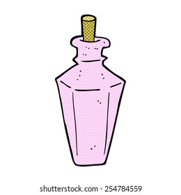 frasco de fragancia de perfume de perfume de dibujos animados estilo historieta retro
