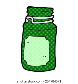 retro comic book style cartoon kitchen jar
