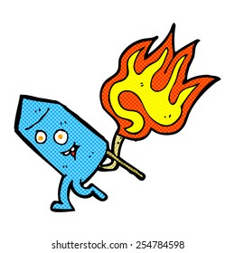 retro comic book style cartoon funny firework character