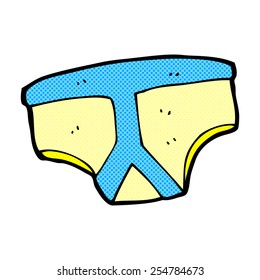 Cartoon-Unterhose im Retro-Comicstil