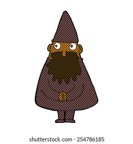 retro comic book style cartoon wizard