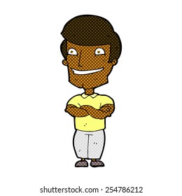 retro historieta estilo caricatura hombre sonriente