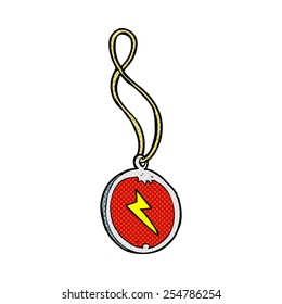 retro comic book style cartoon magic pendant necklace