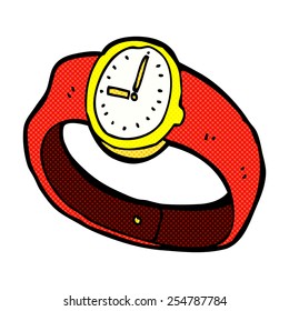 reloj de pulsera de historieta estilo retro