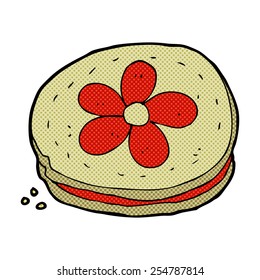 retro comic book style cartoon biscuit