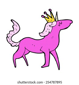 caricatura del estilo de un libro de historietas retro unicorn