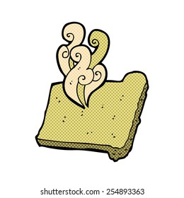 retro comic book style cartoon hot toast