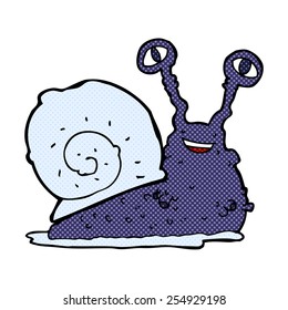 retro comic book style cartoon snail