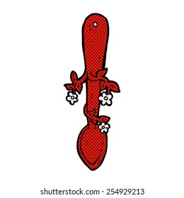 caricatura estilo libro de historietas retro cuchara de símbolos de comida orgánica