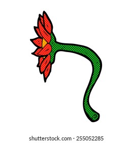 retro comic book style cartoon flower