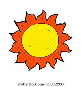 sol de dibujos animados estilo libro de historietas retro