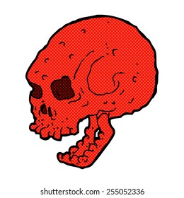 retro comic book style cartoon spooky skull
