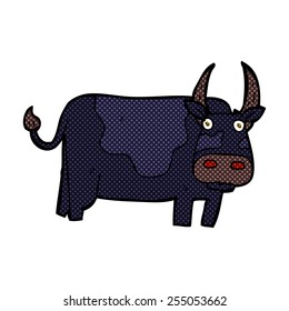 retro comic book style cartoon bull