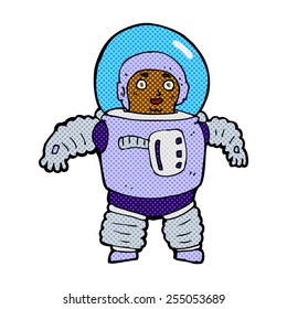 retro comic book style cartoon space man