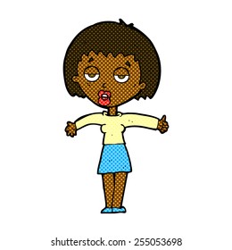 retro comic book style cartoon bored woman