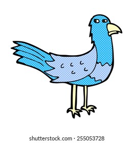 pájaro de dibujos animados estilo libro de historietas retro