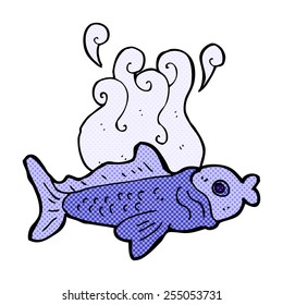 retro comic book style cartoon funny fish