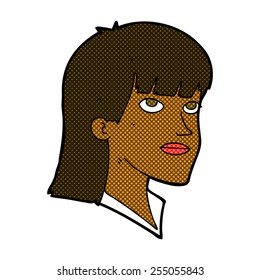 retro comic book style cartoon serious woman