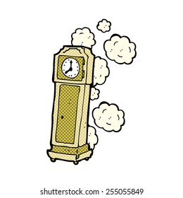 retro comic book style cartoon old grandfather clock