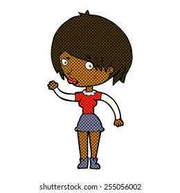 historieta estilo historieta retro estilo caricatura mujer ondeando