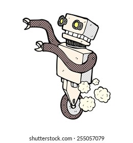 retro comic book style cartoon funny robot