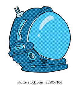 retro comic book style cartoon astronaut helmet