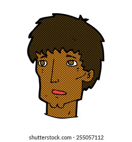 retro comic book style cartoon worried man