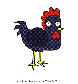 pollo de dibujos animados estilo libro de historietas retro