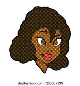retro comic book style cartoon pretty woman