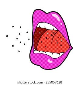 retro comic book style cartoon sneezing mouth