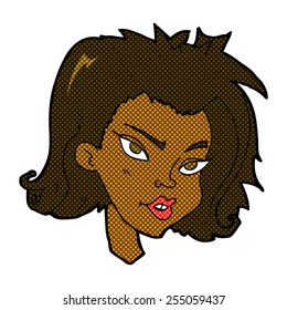 caricatura estilo libro de historietas retro cara femenina