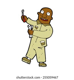 retro comic book style cartoon mechanic