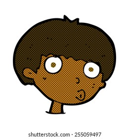 retro comic book style cartoon surprised boy