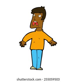caricatura estilo libro de historietas retro aterrorizado hombre