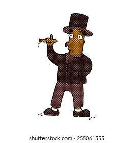 caricatura estilo libro de historietas retro caballero fumador